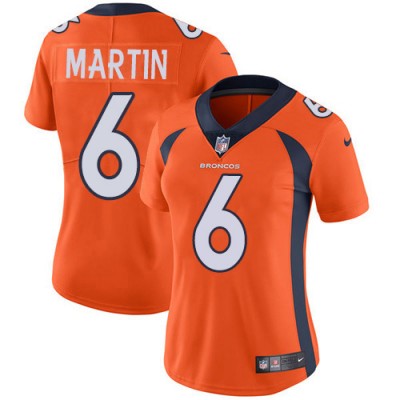 Nike Denver Broncos #6 Sam Martin Orange Team Color Women's Stitched NFL Vapor Untouchable Limited Jersey